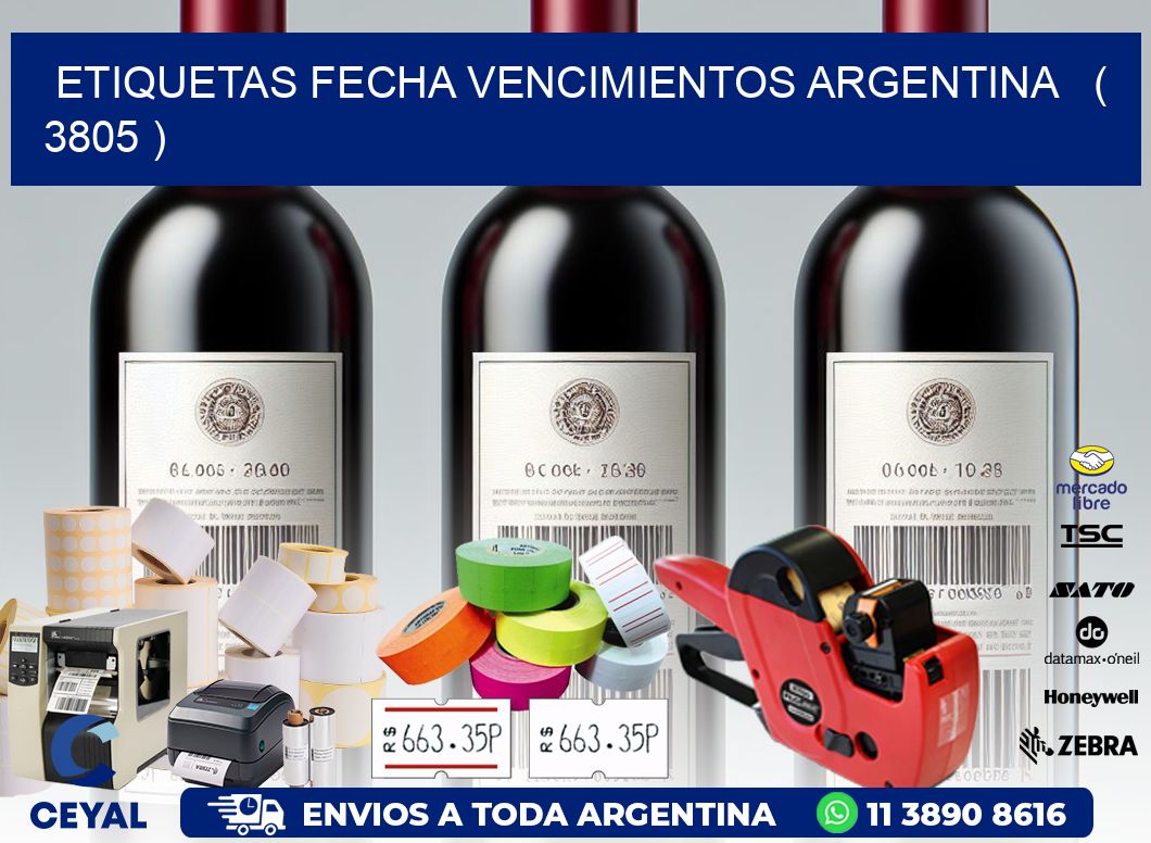 ETIQUETAS FECHA VENCIMIENTOS ARGENTINA   ( 3805 )