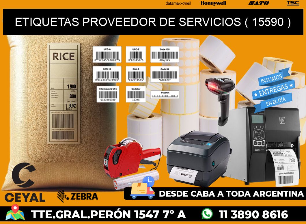 ETIQUETAS PROVEEDOR DE SERVICIOS ( 15590 )