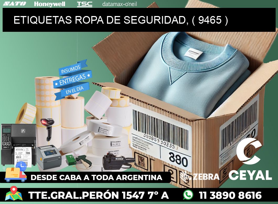 ETIQUETAS ROPA DE SEGURIDAD, ( 9465 )