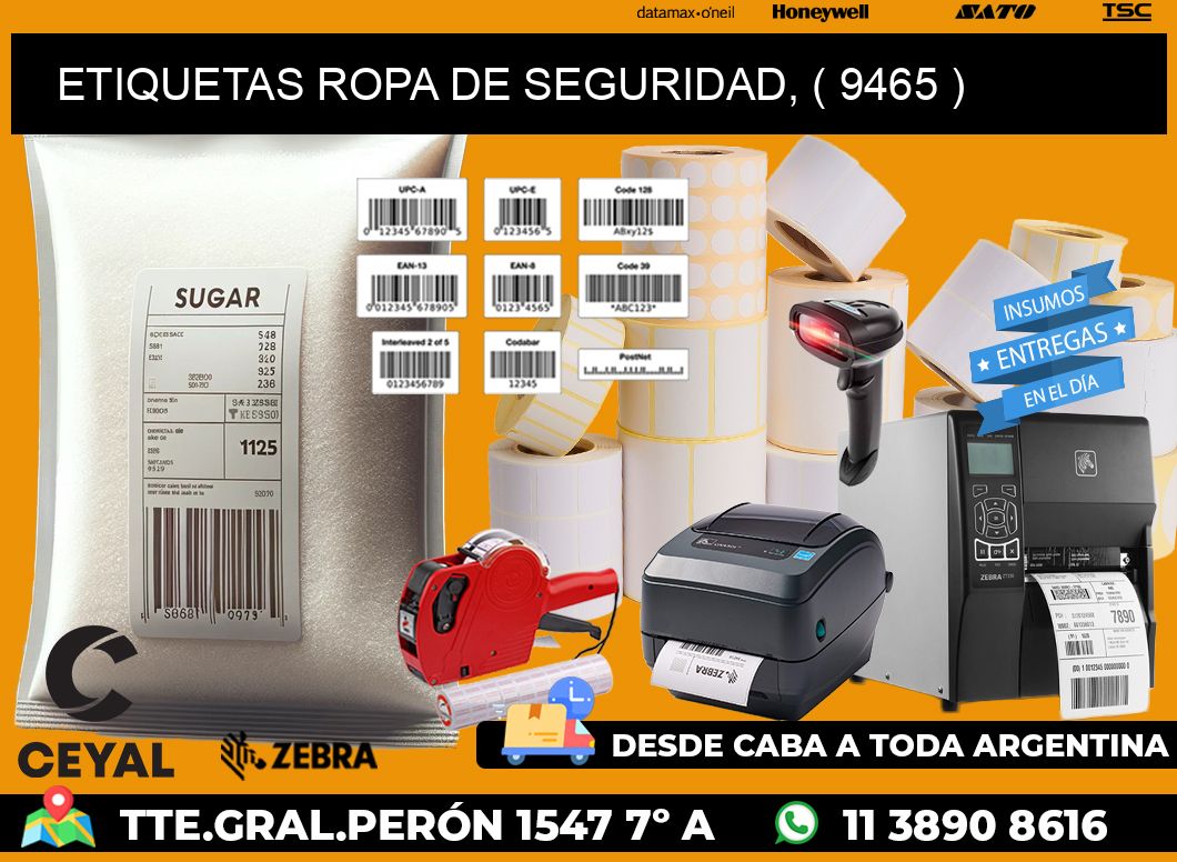 ETIQUETAS ROPA DE SEGURIDAD, ( 9465 )