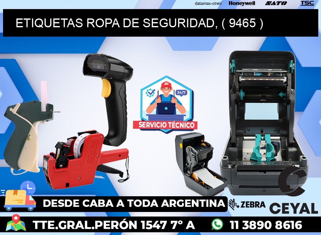 ETIQUETAS ROPA DE SEGURIDAD, ( 9465 )