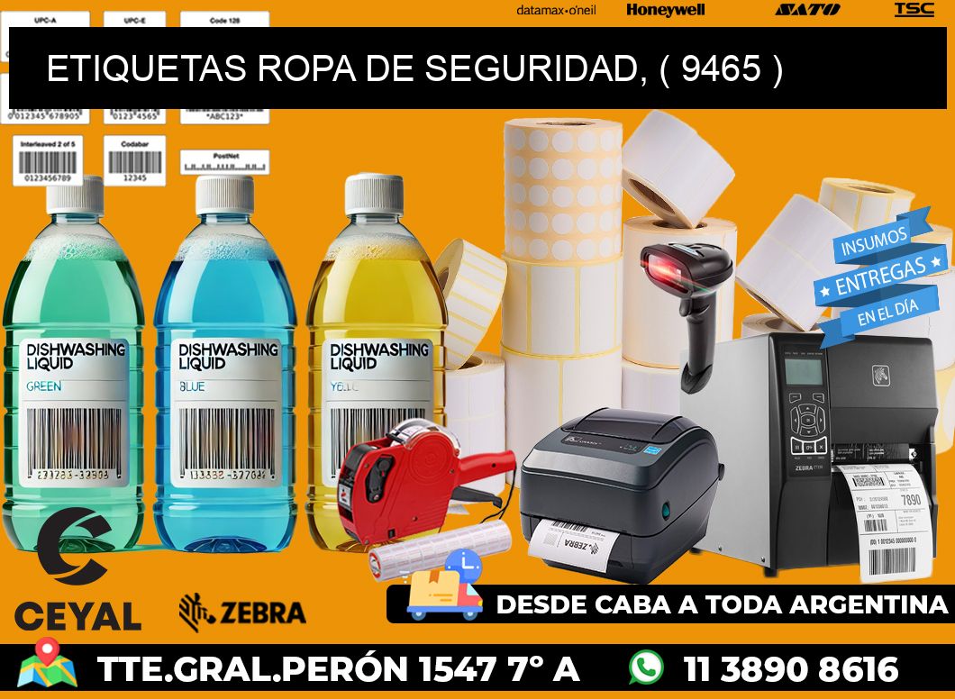 ETIQUETAS ROPA DE SEGURIDAD, ( 9465 )