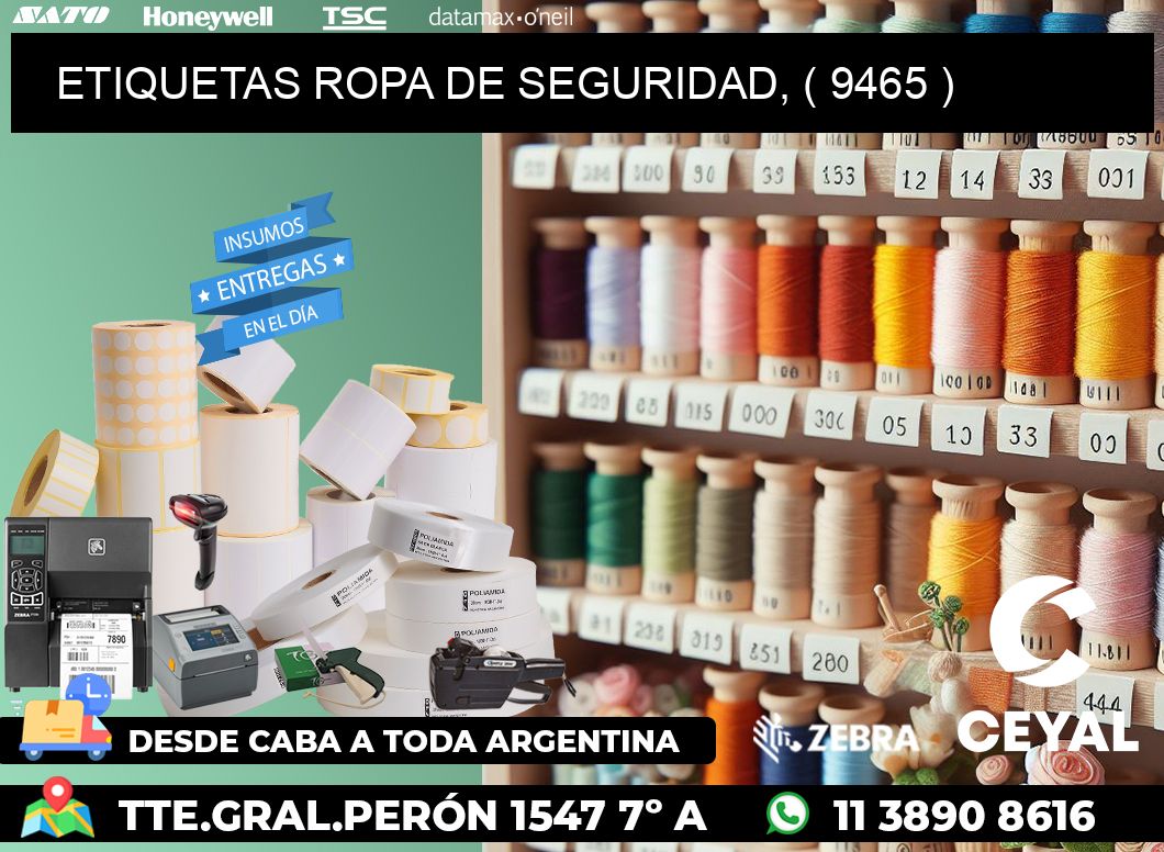 ETIQUETAS ROPA DE SEGURIDAD, ( 9465 )