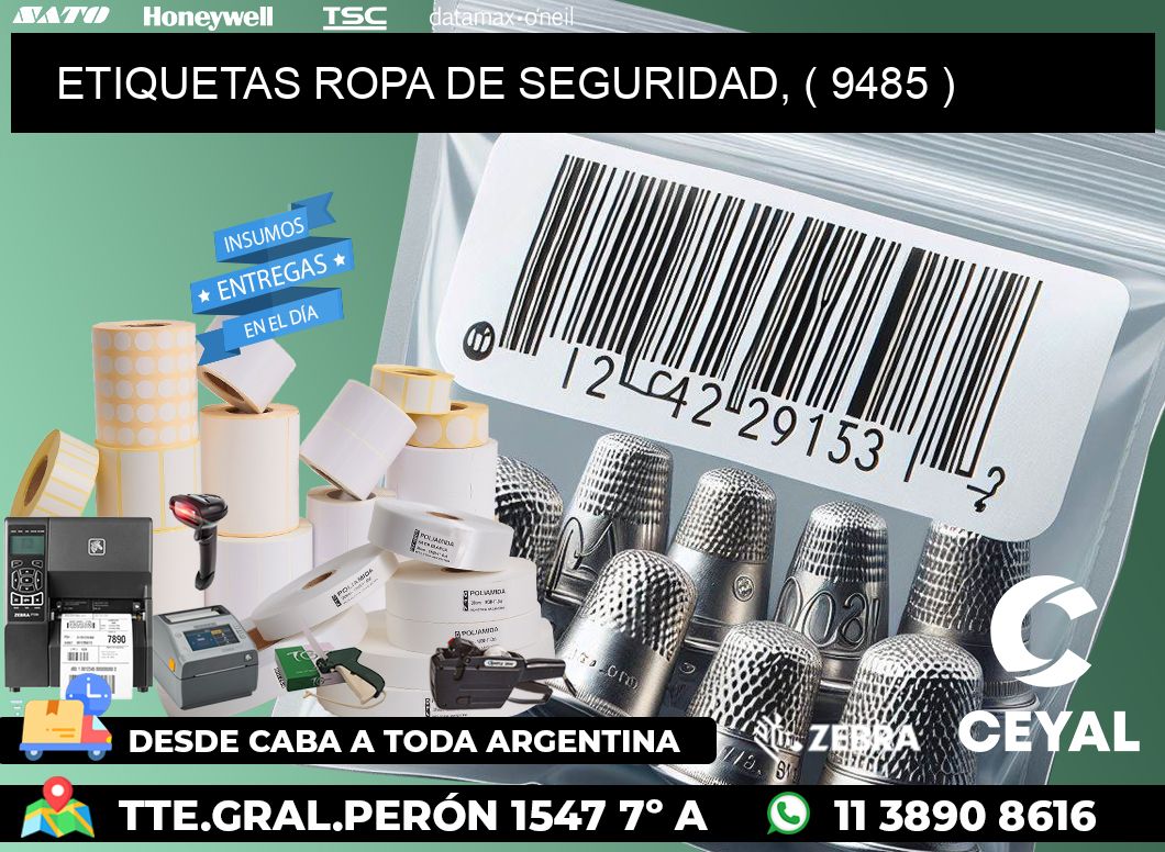 ETIQUETAS ROPA DE SEGURIDAD, ( 9485 )