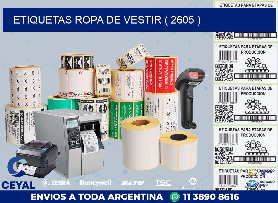 ETIQUETAS ROPA DE VESTIR ( 2605 )