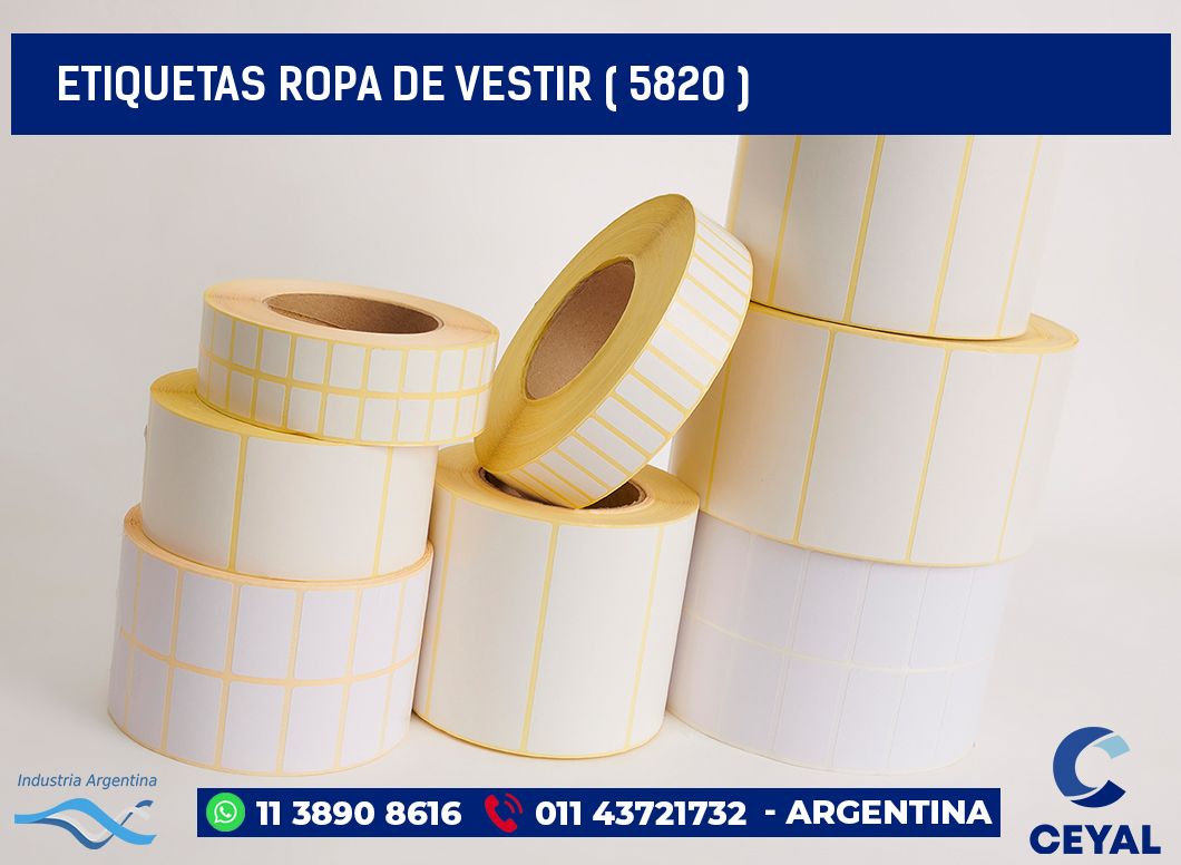 ETIQUETAS ROPA DE VESTIR ( 5820 )