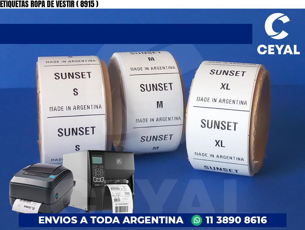 ETIQUETAS ROPA DE VESTIR ( 8915 )
