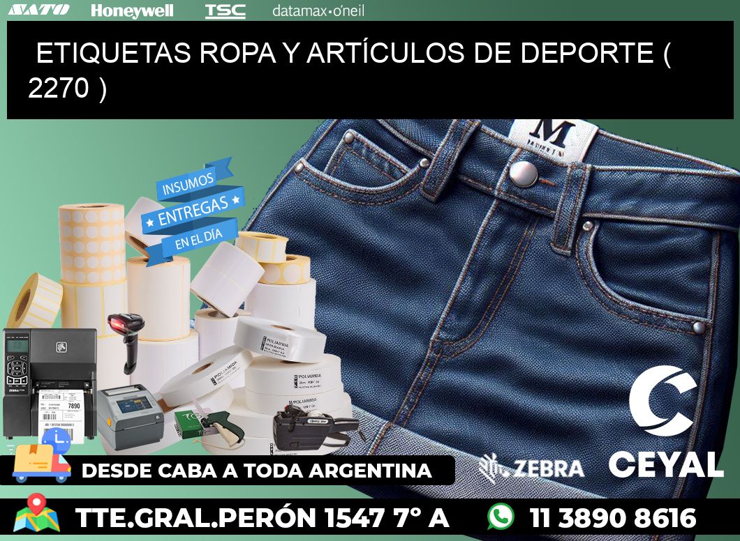 ETIQUETAS ROPA Y ARTÍCULOS DE DEPORTE ( 2270 )