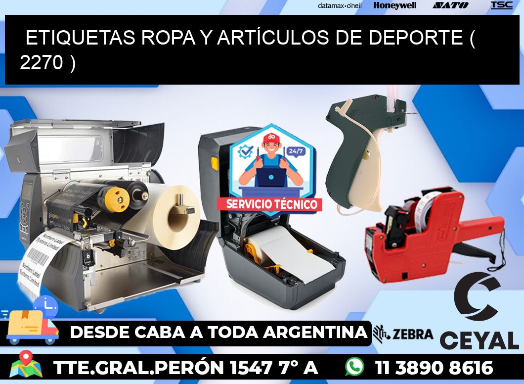 ETIQUETAS ROPA Y ARTÍCULOS DE DEPORTE ( 2270 )