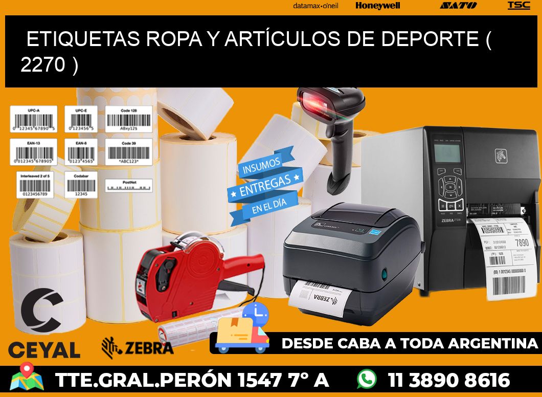 ETIQUETAS ROPA Y ARTÍCULOS DE DEPORTE ( 2270 )