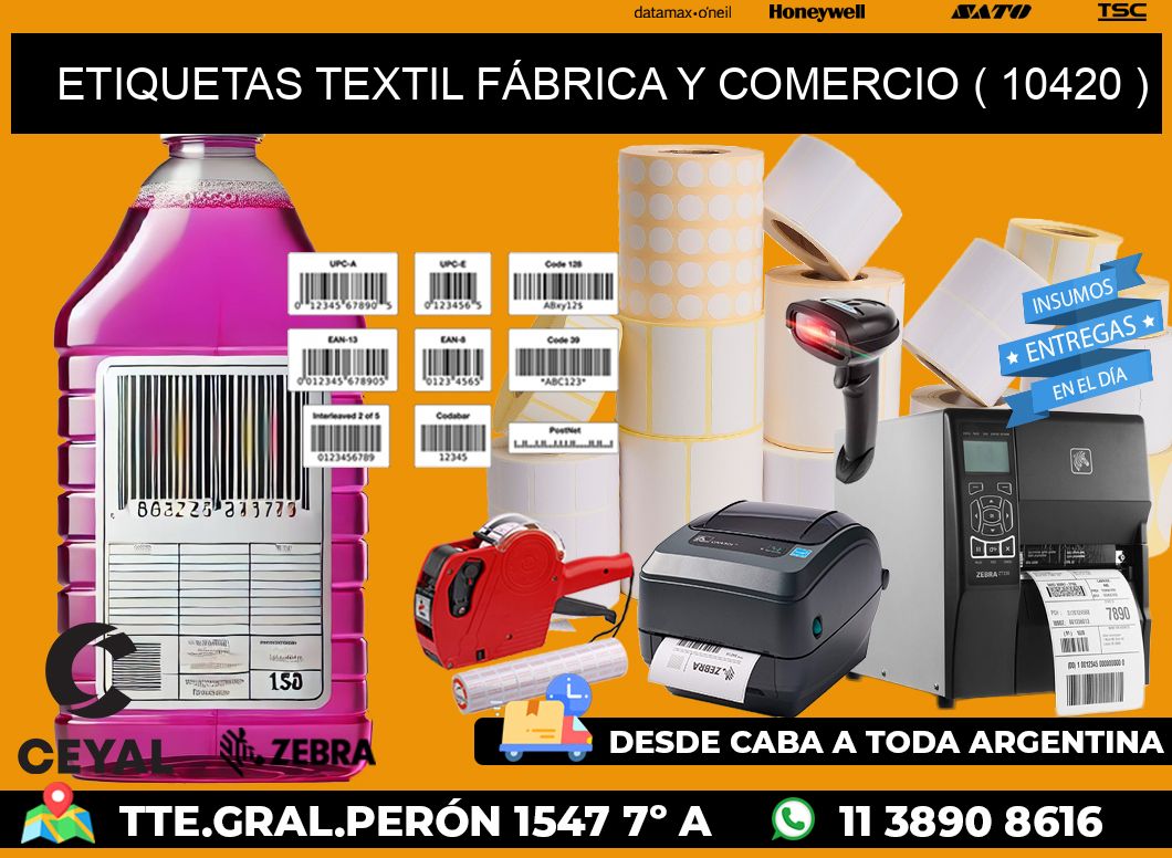 ETIQUETAS TEXTIL FÁBRICA Y COMERCIO ( 10420 )