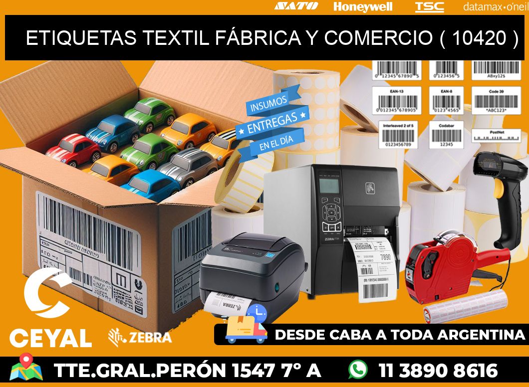ETIQUETAS TEXTIL FÁBRICA Y COMERCIO ( 10420 )