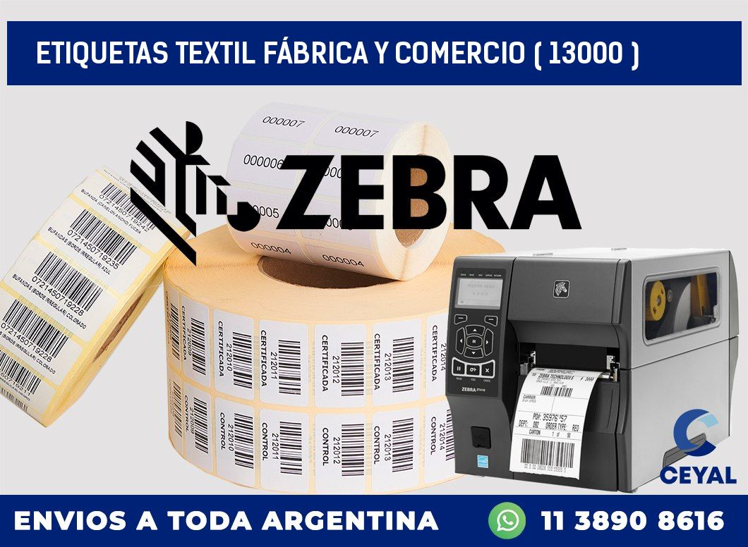 ETIQUETAS TEXTIL FÁBRICA Y COMERCIO ( 13000 )