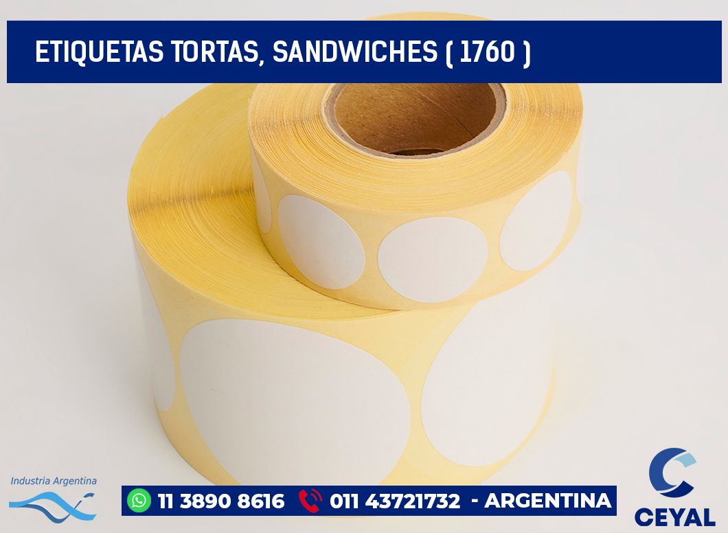 ETIQUETAS TORTAS, SANDWICHES ( 1760 )