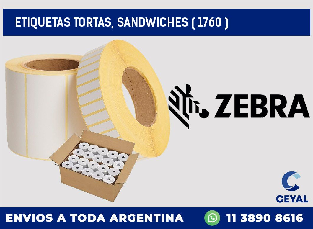ETIQUETAS TORTAS, SANDWICHES ( 1760 )