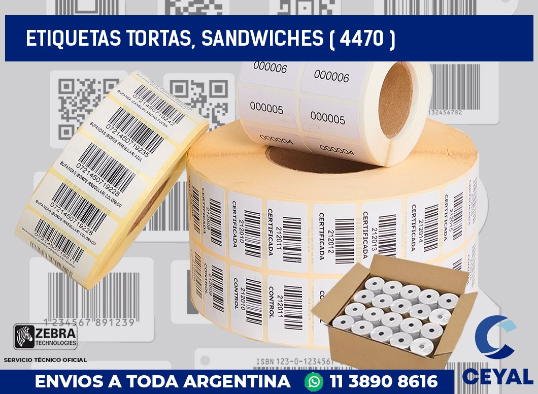 ETIQUETAS TORTAS, SANDWICHES ( 4470 )