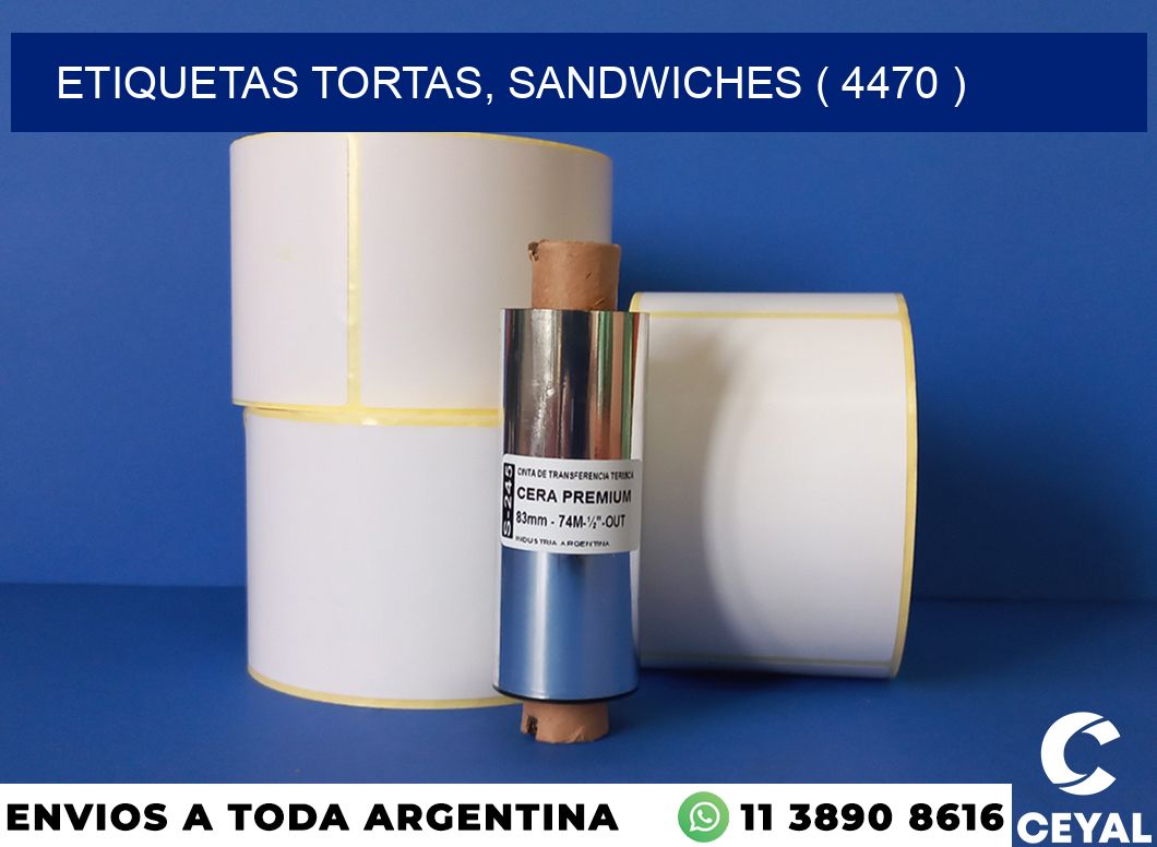 ETIQUETAS TORTAS, SANDWICHES ( 4470 )