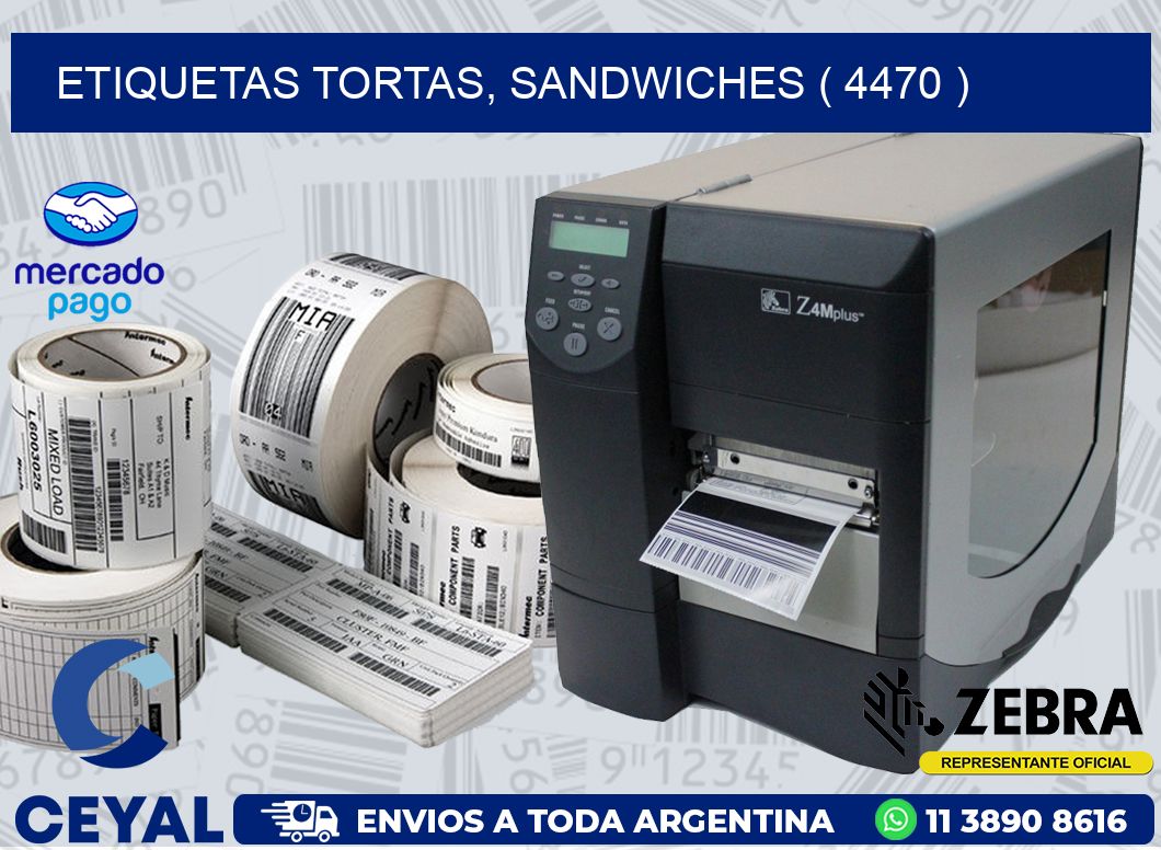 ETIQUETAS TORTAS, SANDWICHES ( 4470 )