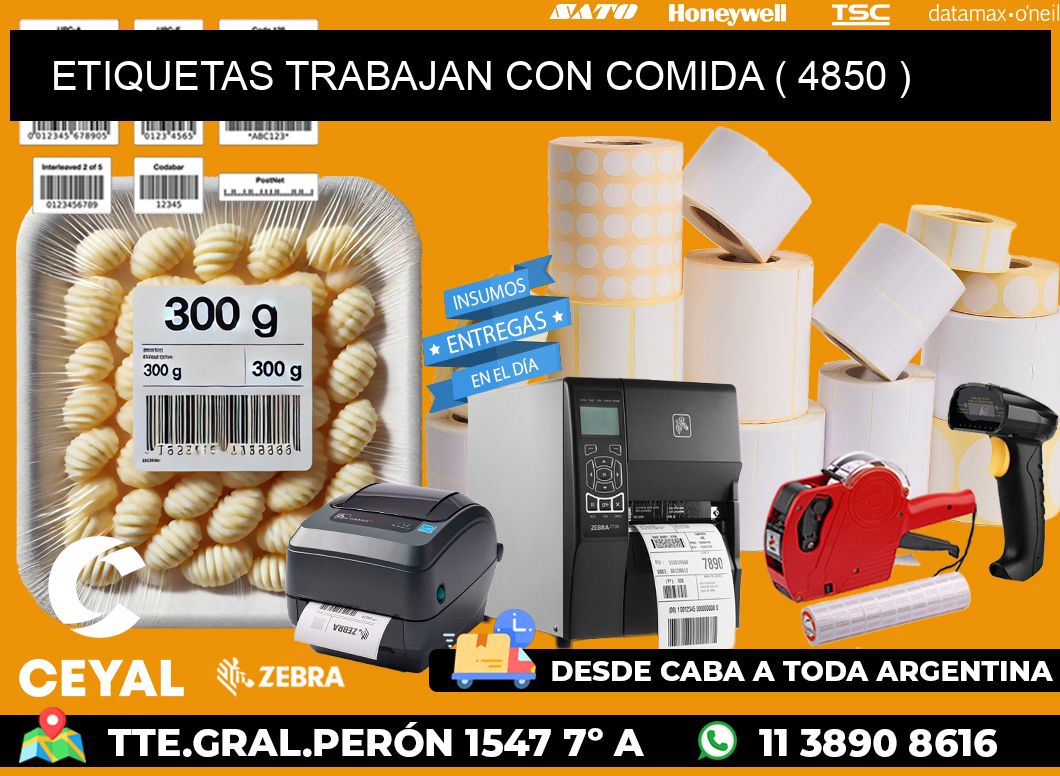 ETIQUETAS TRABAJAN CON COMIDA ( 4850 )