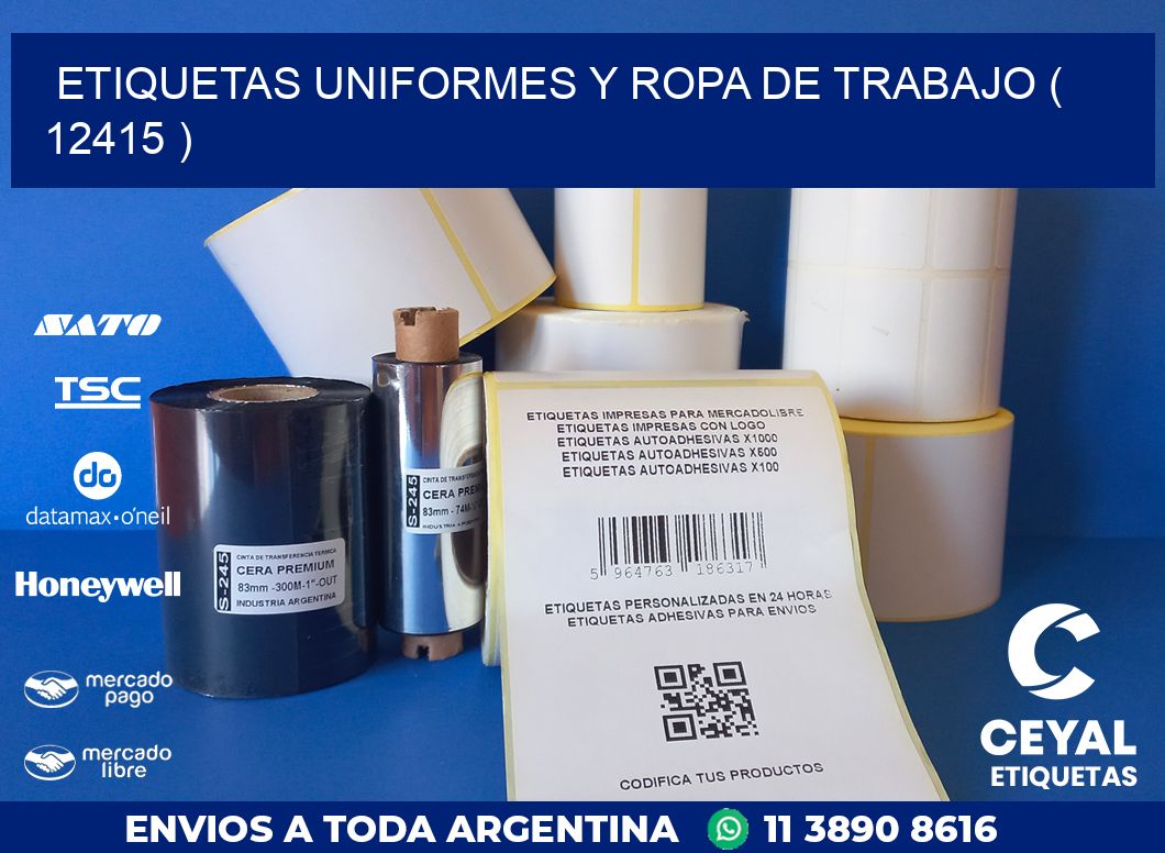 ETIQUETAS UNIFORMES Y ROPA DE TRABAJO ( 12415 )