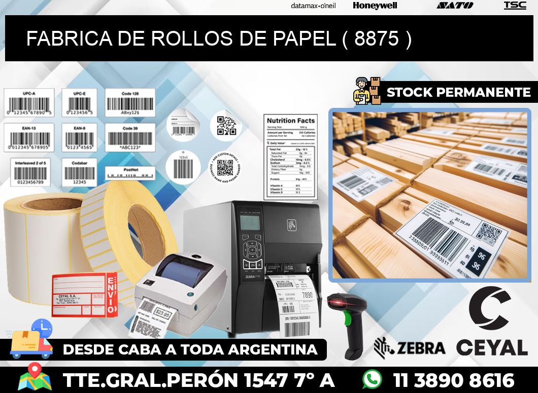 FABRICA DE ROLLOS DE PAPEL ( 8875 )