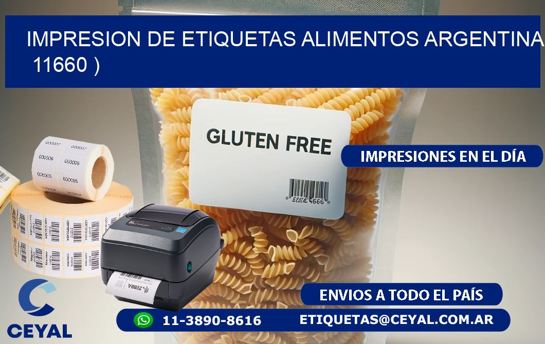 IMPRESION DE ETIQUETAS ALIMENTOS ARGENTINA   11660 )