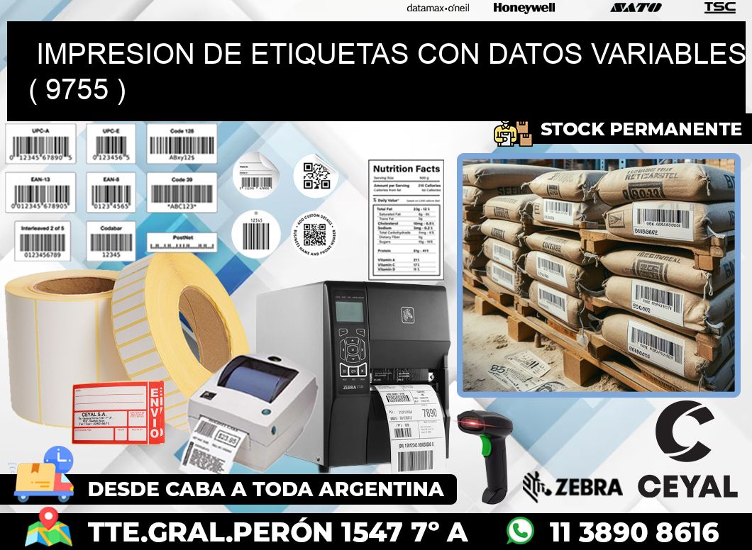 IMPRESION DE ETIQUETAS CON DATOS VARIABLES ( 9755 )