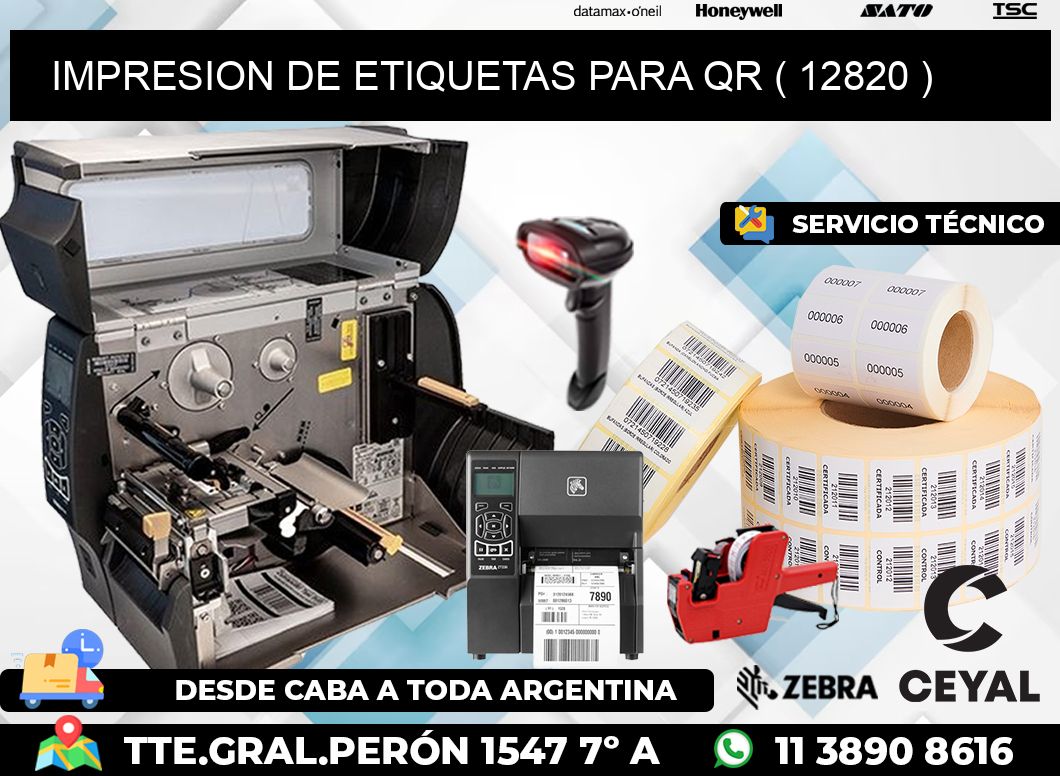 IMPRESION DE ETIQUETAS PARA QR ( 12820 )