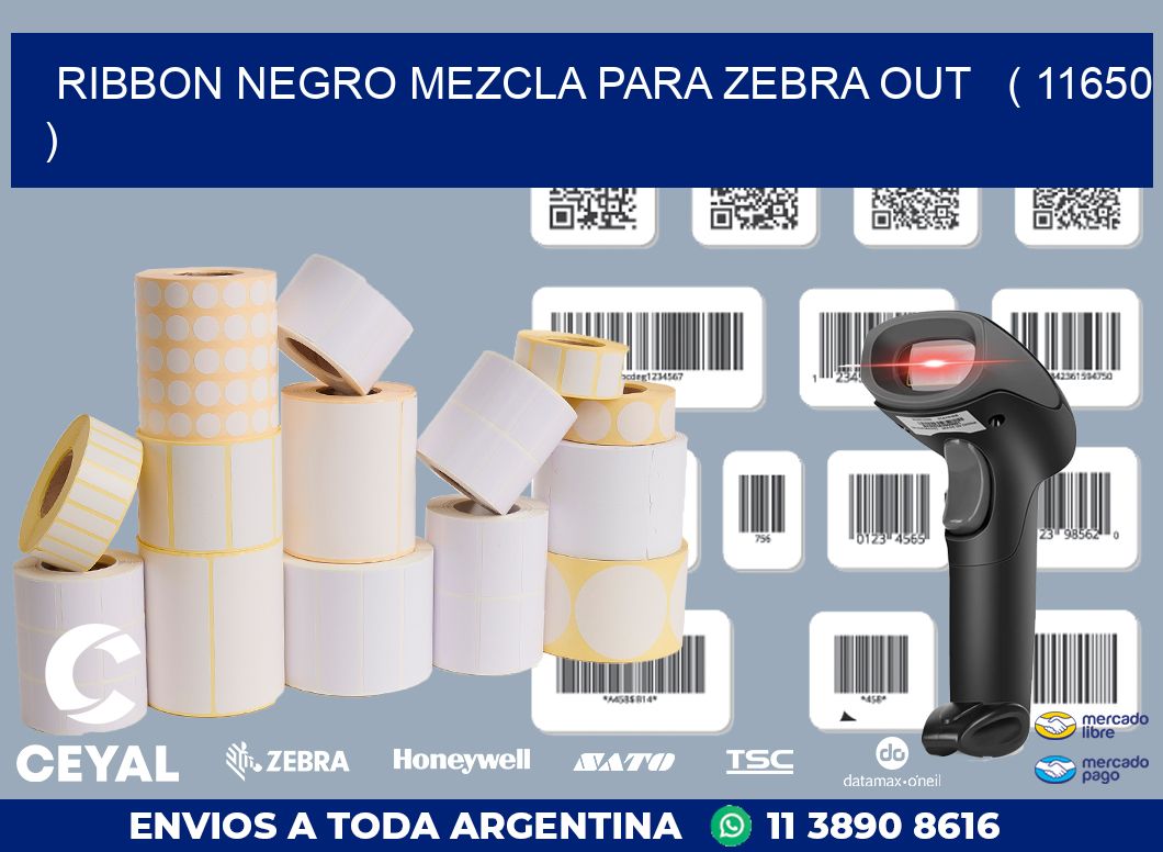 RIBBON NEGRO MEZCLA PARA ZEBRA OUT   ( 11650 )