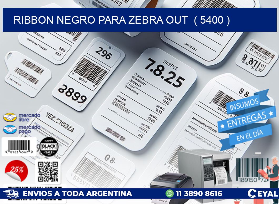 RIBBON NEGRO PARA ZEBRA OUT  ( 5400 )