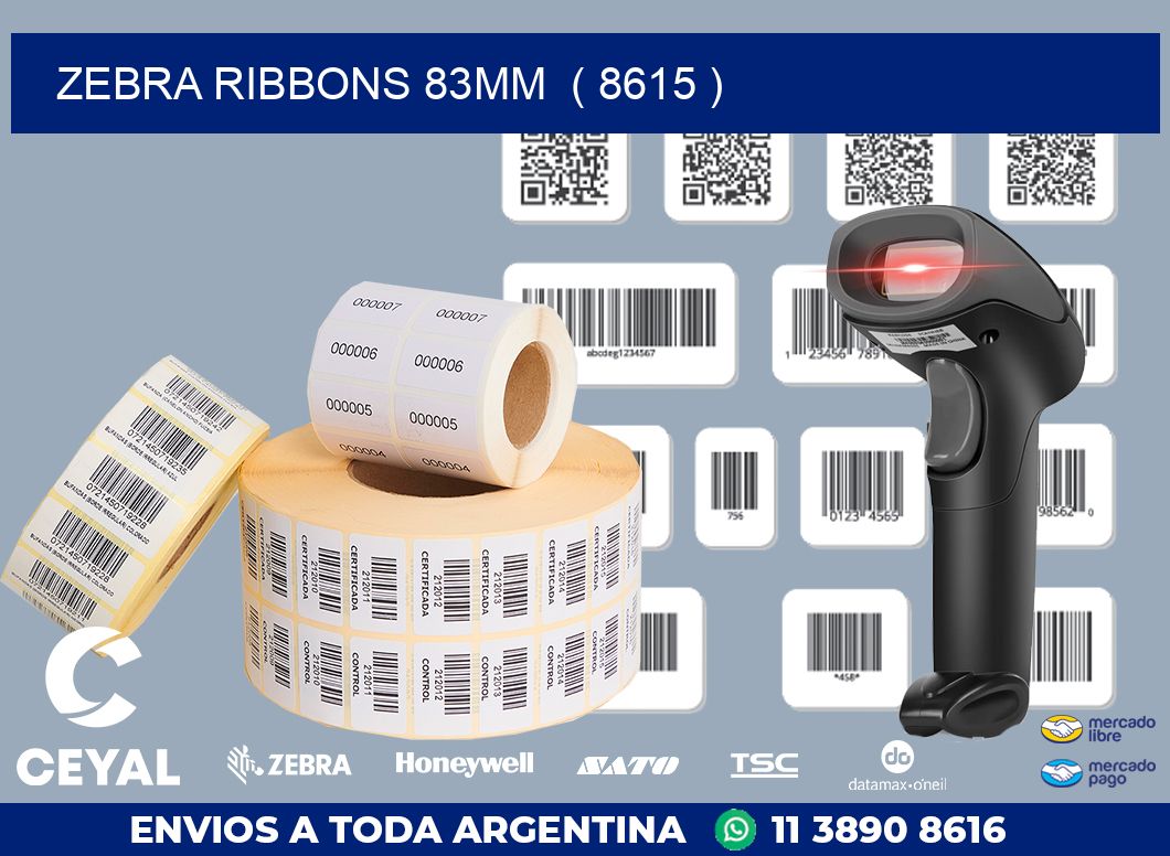 ZEBRA RIBBONS 83MM  ( 8615 )