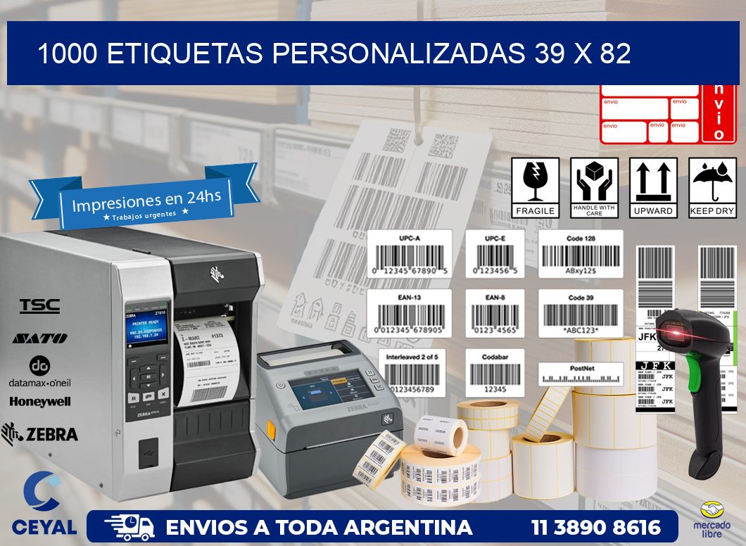 1000 ETIQUETAS PERSONALIZADAS 39 x 82