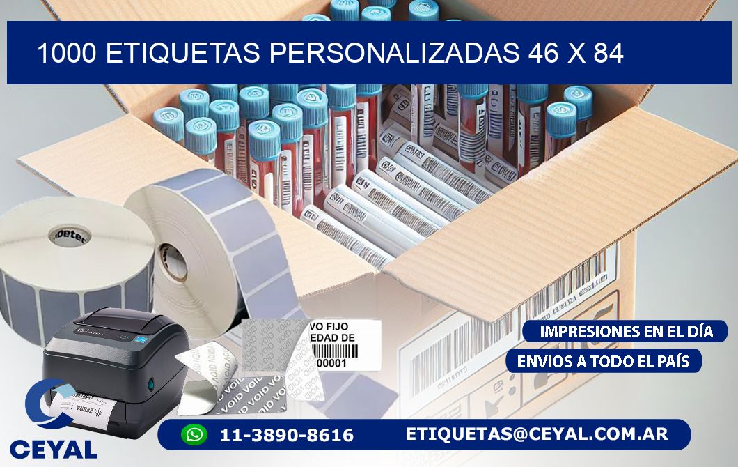 1000 ETIQUETAS PERSONALIZADAS 46 x 84