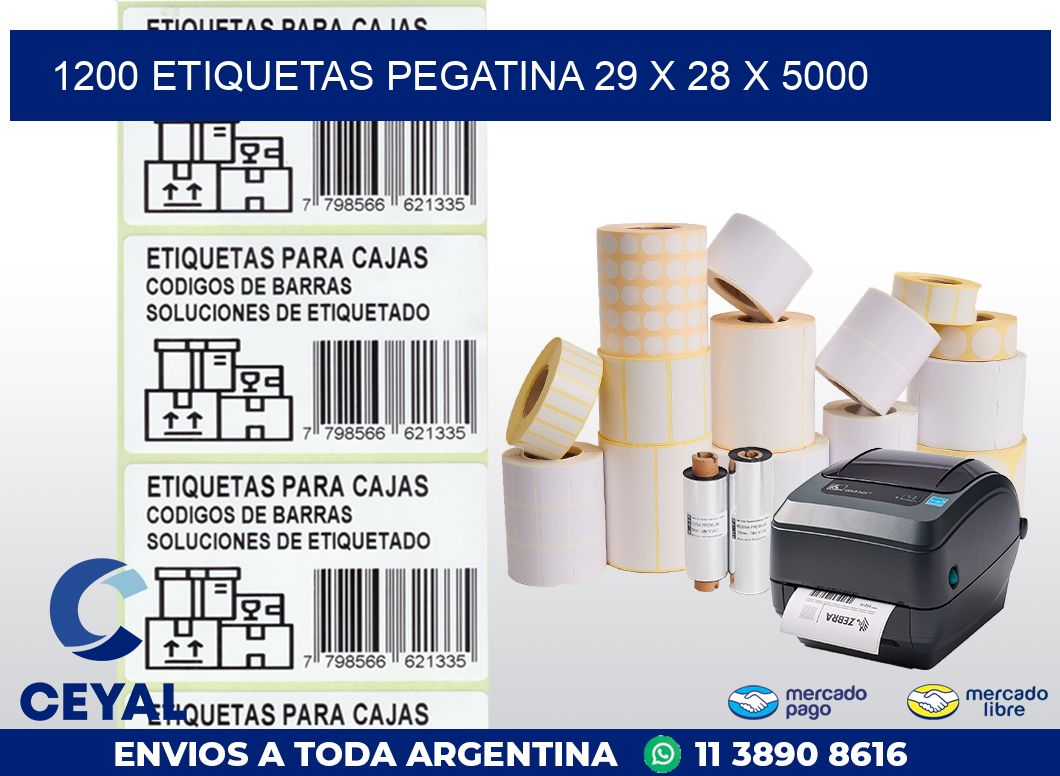 1200 ETIQUETAS PEGATINA 29 x 28 x 5000