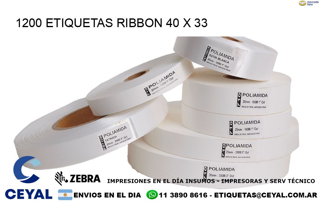 1200 ETIQUETAS RIBBON 40 x 33