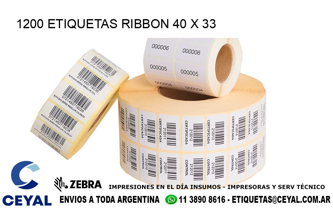 1200 ETIQUETAS RIBBON 40 x 33