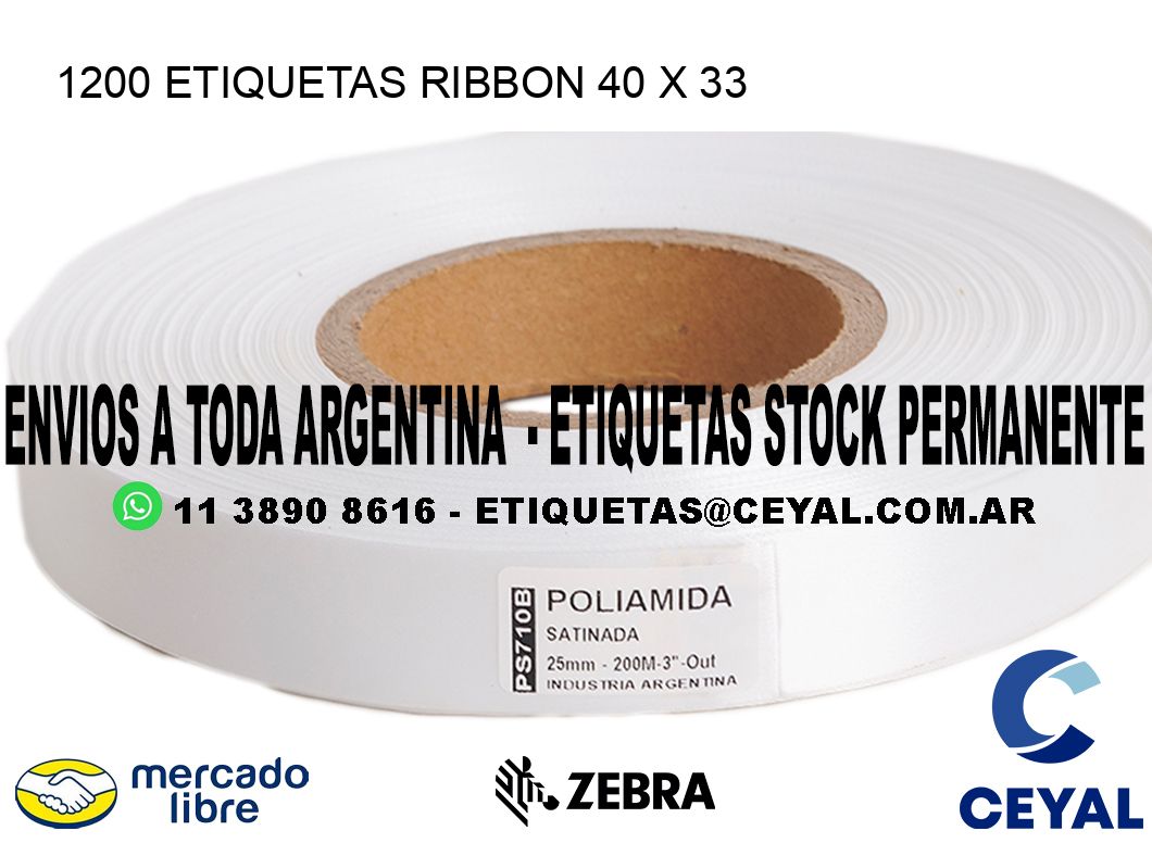 1200 ETIQUETAS RIBBON 40 x 33