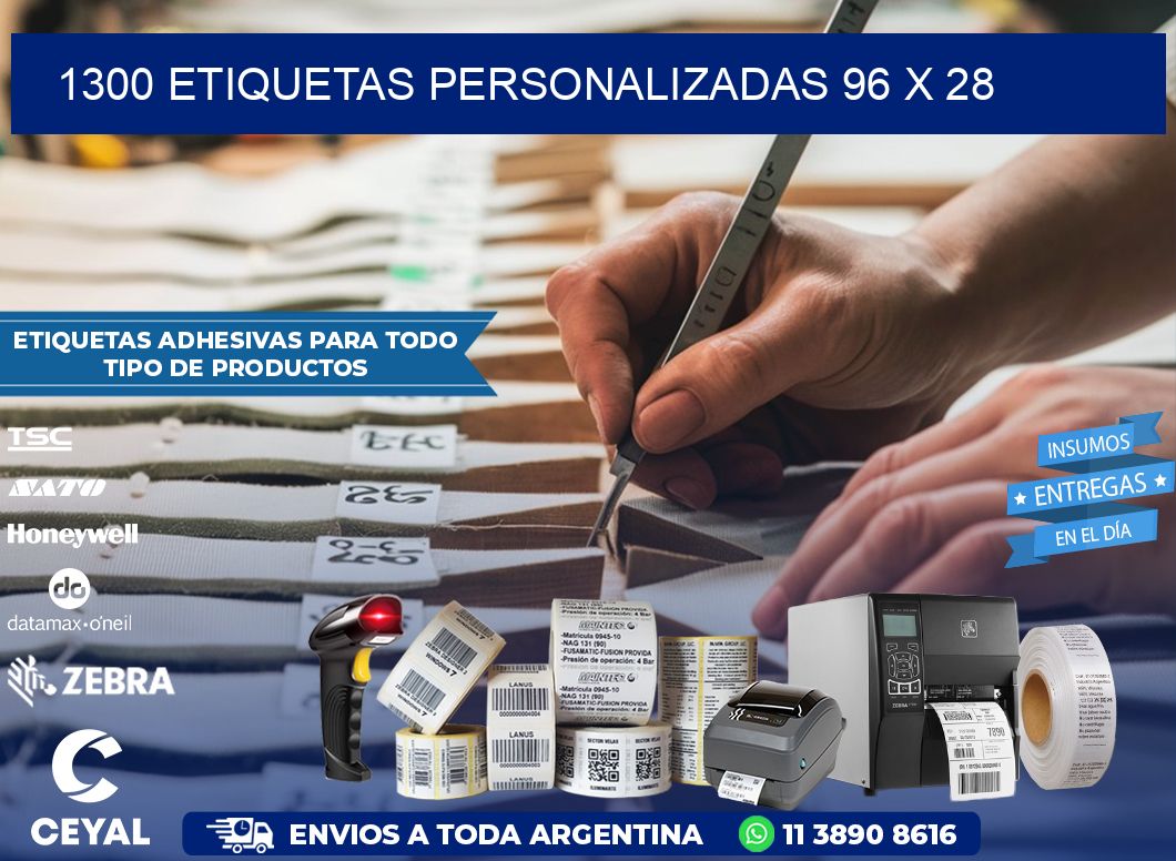 1300 ETIQUETAS PERSONALIZADAS 96 x 28