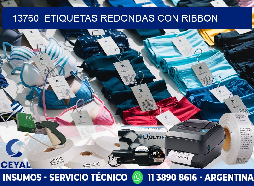 13760  ETIQUETAS REDONDAS CON RIBBON