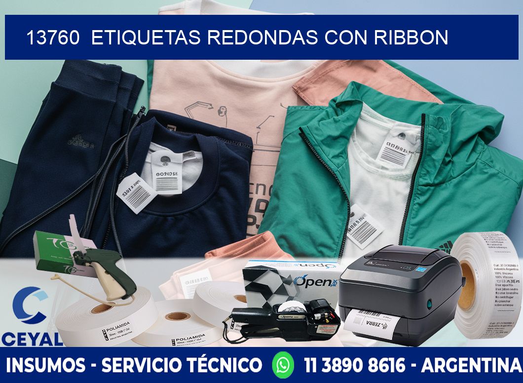 13760  ETIQUETAS REDONDAS CON RIBBON