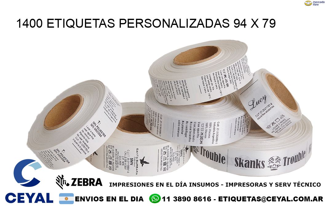 1400 ETIQUETAS PERSONALIZADAS 94 x 79