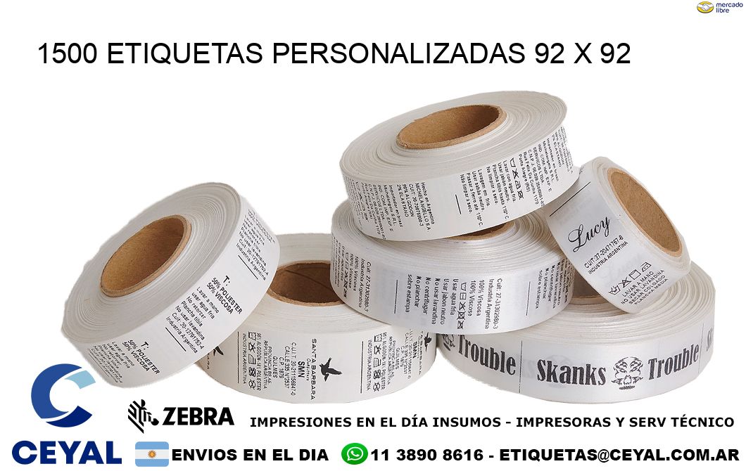 1500 ETIQUETAS PERSONALIZADAS 92 x 92