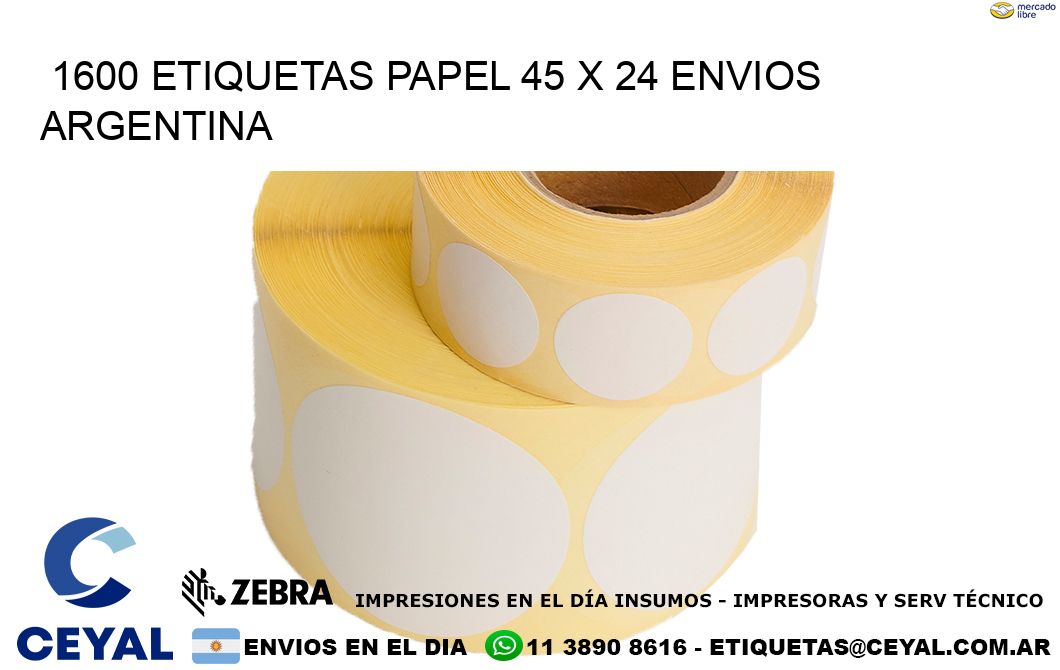 1600 ETIQUETAS PAPEL 45 x 24 ENVIOS ARGENTINA