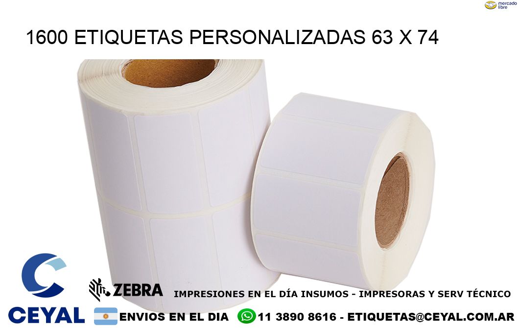 1600 ETIQUETAS PERSONALIZADAS 63 x 74