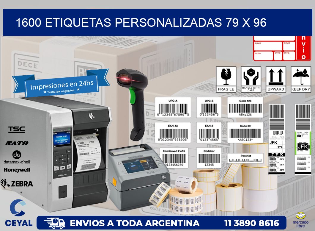 1600 ETIQUETAS PERSONALIZADAS 79 x 96