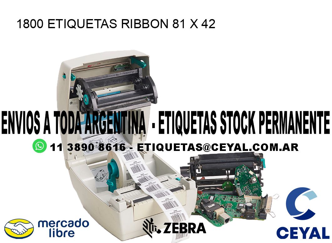 1800 ETIQUETAS RIBBON 81 x 42