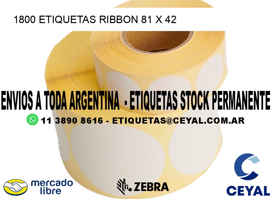 1800 ETIQUETAS RIBBON 81 x 42