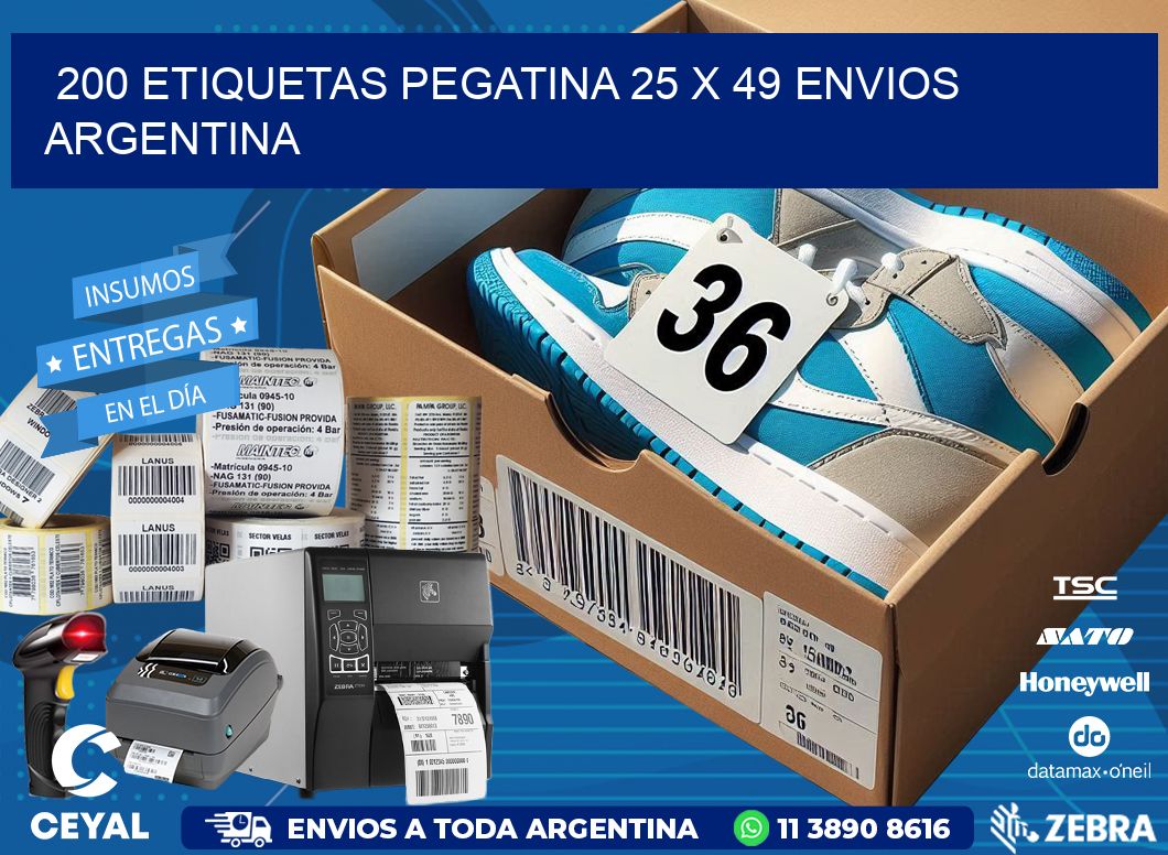 200 ETIQUETAS PEGATINA 25 x 49 ENVIOS ARGENTINA