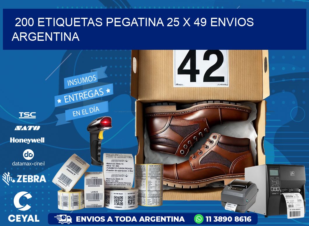 200 ETIQUETAS PEGATINA 25 x 49 ENVIOS ARGENTINA