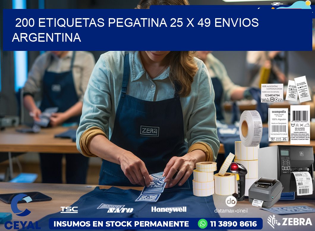 200 ETIQUETAS PEGATINA 25 x 49 ENVIOS ARGENTINA